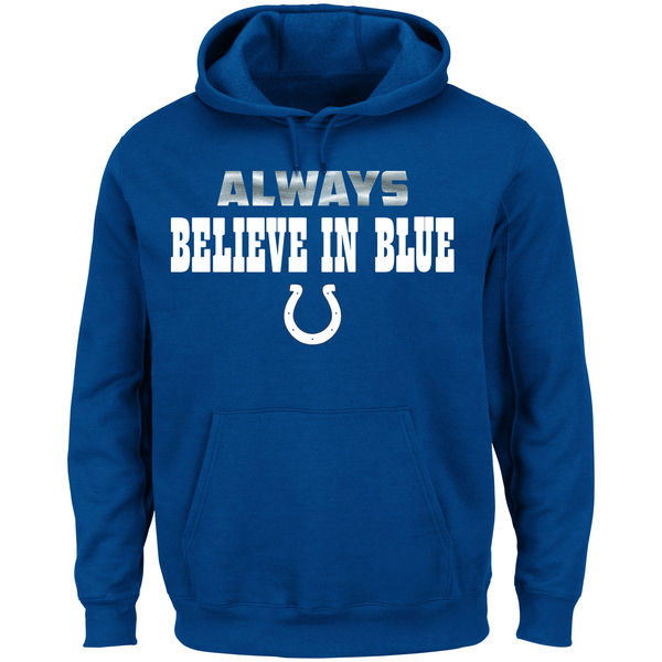 Men Indianapolis Colts Majestic Always Pullover Hoodie Royal Blue